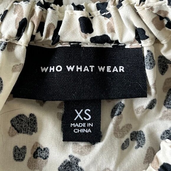 Who What Wear Dropped Waist Dress Size XS (Fits M-L) Leopard Print Long Sleeve - Picture 11 of 12